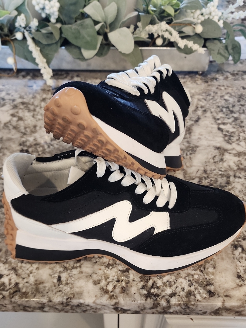 Steve Madden Black and White Retro-Inspired Sneakers